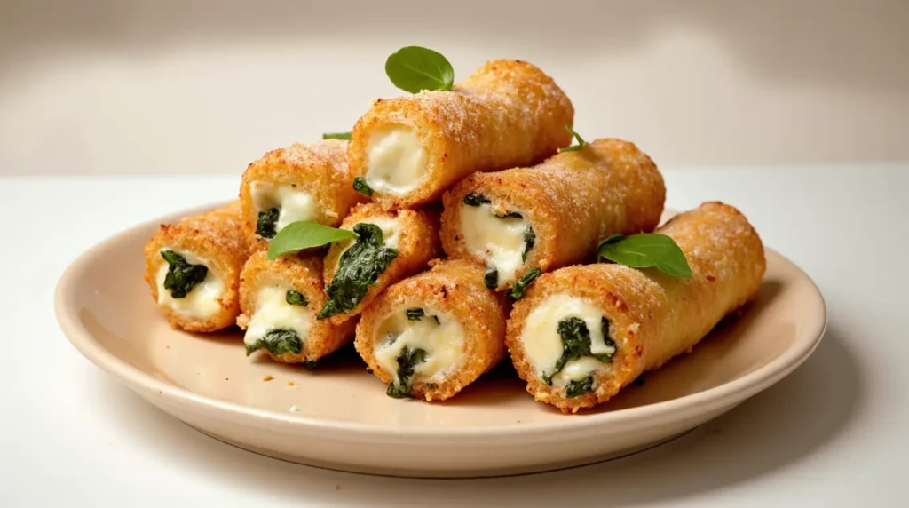 Crispy Spinach & Cheese Rolls
