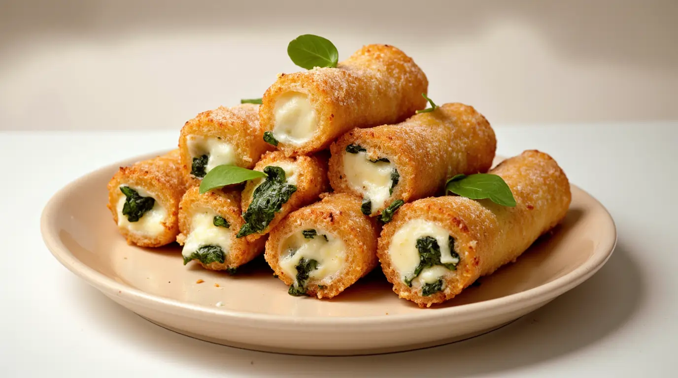 Crispy Spinach & Cheese Rolls