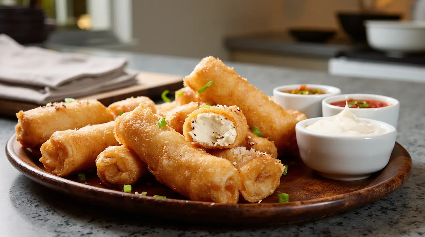 goat cheese and jalapeño egg rolls
