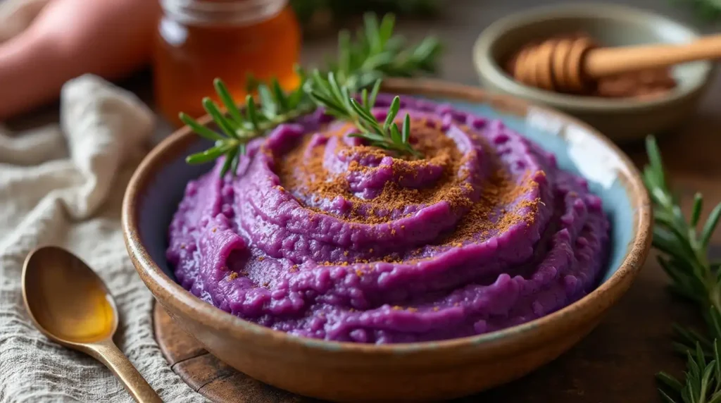 Purple sweet potato dish
