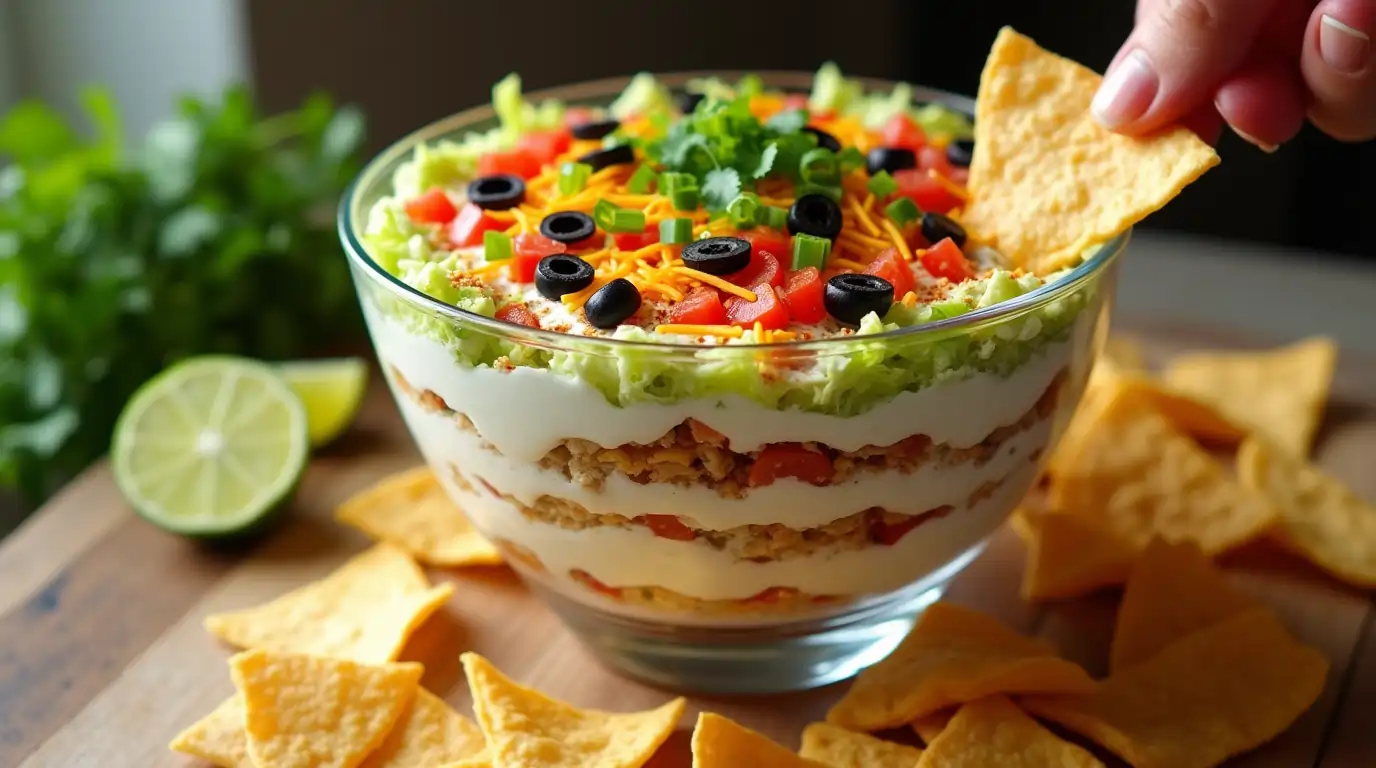 Cream Cheese Taco Dip ingredients and tools for easy make-ahead appetizer.