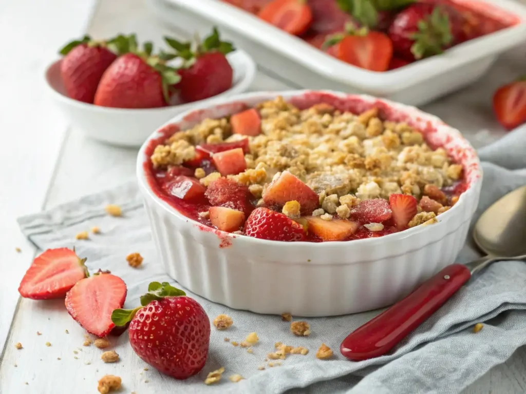 Healthy rhubarb recipes – sugar-free rhubarb crumble with oats